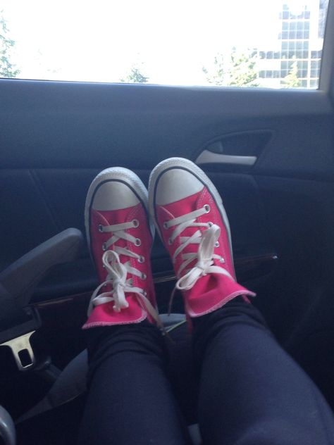 Pink Hightop Converse Pink Hightop Converse, Converse High Tops, Chuck Taylor Sneakers, Chucks Converse, Chuck Taylors, Converse Sneaker, High Tops, Converse, Sneakers