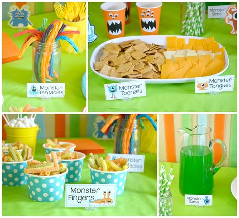 Monster Party Food, Blog Post Idea, Little Monster Party, Monster First Birthday, Kids Birthday Party Ideas, Monster Food, Kids Birthday Party Food, Little Monster Birthday, Monster 1st Birthdays