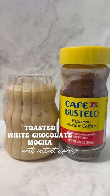 Cafe Bustelo Iced Coffee Recipe, Cafe Bustelo Iced Coffee, Cafe Bustelo Instant Espresso Recipe, Toasted Marshmallow Syrup, Marshmallow Syrup, Bustelo Coffee, Instant Coffee Recipes, Creamy Oat Milk, Instant Espresso