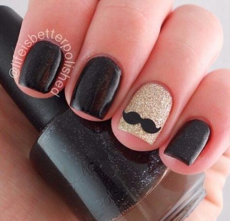 Mustache nails Mustache Nail Art, Moustache Nails, Mustache Nails, Special Nails, May Nails, Elegant Nail Designs, Cute Nail Art, Acrylic Nails Coffin, Nail Art Accessories