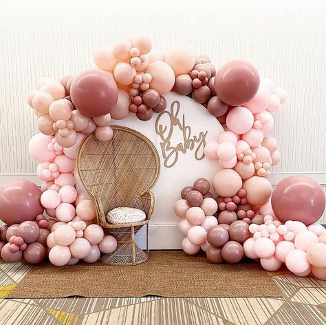 Pink Balloon Arch, Pink Balloon Garland, Hiasan Perkahwinan, Blush Pink Baby Shower, Princess Birthday Party Decorations, Balloon Arch Kit, Valentinstag Party, Pastel Balloons, Mini Balloons