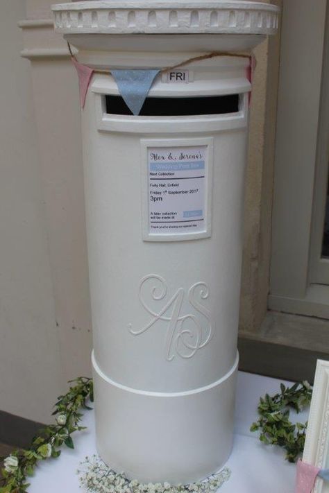 Wedding Post Box made from HobbyCraft box Diy Wedding Post Box, Wedding Personal Touches, Wedding April, Wedding Post Box, Weddings Idea, Letter Boxes, Post Boxes, Memory Boxes, Wedding Post