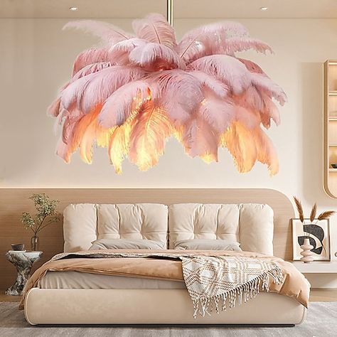 Feather Light Shade, Rose Chandelier, Feather Chandelier, Feather Bouquet, Feather Lamp, Pendant Light Chandelier, Chandelier Creative, Modern Ceiling Lamps, Lantern Design