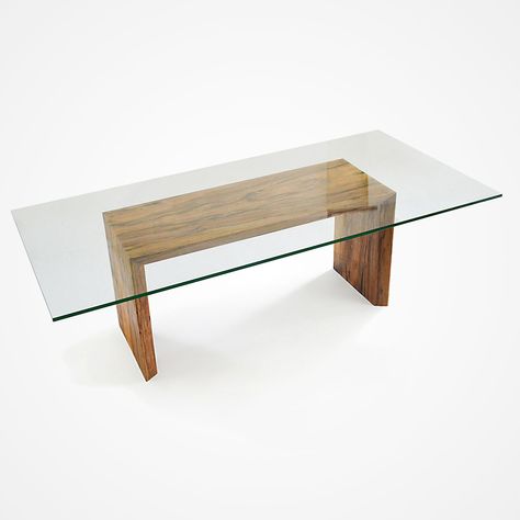 Glass Top Canela Double Fold Dining Table – Rotsen Furniture Modern Glass Dining Room Table, Glass Top Dining Table Rectangle, Glass Wood Table, Wood Coffee Table Design, Rectangle Glass Coffee Table, Modern Glass Dining Table, Centre Table Design, Dining Table Glass, Glass Dining Room Table