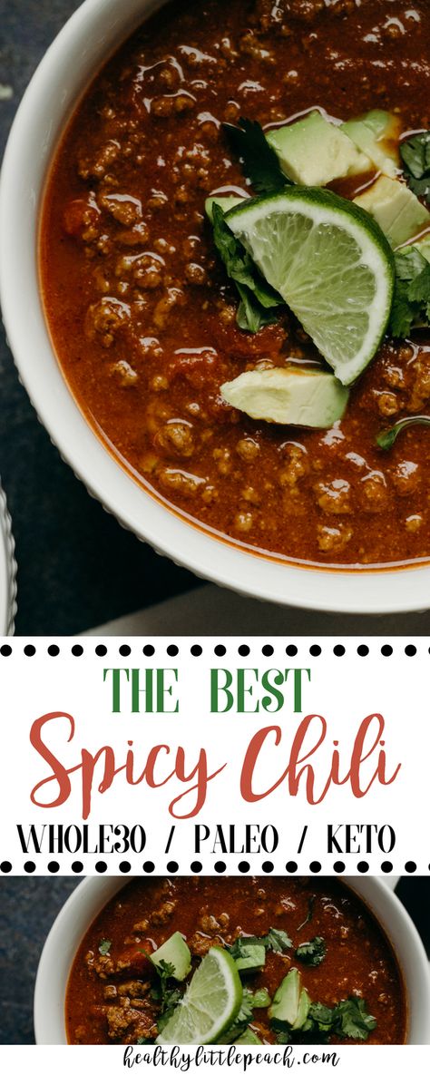 Bison Chili Recipe, Bison Chili, Homemade Chili Seasoning, Spicy Chili Recipe, Keto Chili, Leftover Chili, Paleo Chili, Paleo Crockpot, Crockpot Chili