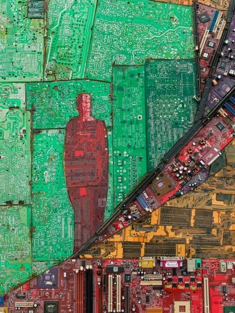 Ethiopian Artist Elias Sime Recycles Discarded Circuit Boards into Computer-Part Collages Recycled Material Art, Story Maps, Circuit Board Design, Found Object Art, Computer Art, 3d Texture, Ap Art, Recycled Art, Electronic Art