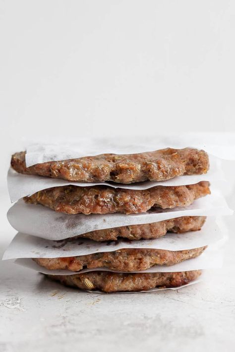 Make your own breakfast sausage with this finger-lickin' good Maple Breakfast Sausage recipe. Ours is made with ground pork and turkey, an easy breakfast sausage seasoning, and of course, maple syrup. Maple Turkey Sausage, Breakfast Sausage Patties Recipes, Maple Breakfast Sausage Recipes, Beef Breakfast Sausage Recipes, Maple Sausage Recipes, Recipes With Breakfast Sausage, Turkey Breakfast Sausage Recipes, Breakfast Patties Recipe, Pork Breakfast Sausage Recipes