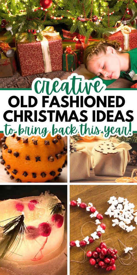 Christmas Craft Traditions, Southern Christmas Traditions, Vintage Christmas Traditions, Frugal Christmas Ideas, Christmas Crafts Vintage, Old Fashion Christmas Ideas, Christmas Through The Decades, Old Fashion Christmas Decorations, Old Fashioned Christmas Party