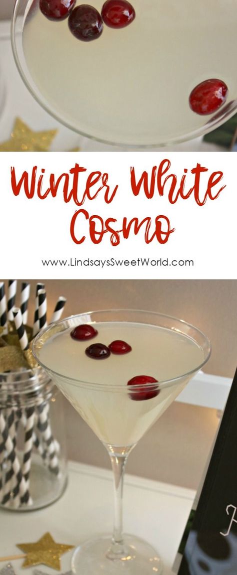 *This post may contain affiliate links.     One of my favorite cocktails ever is the seasonal Winter White Cosmo that Bonefish carries in D... Winter White Cosmo, Cosmo Recipe, Cocktails Christmas, Christmas Drinks Alcohol Recipes, Christmas Martini, Christmas Drinks Alcohol, White Cosmo, Winter Cocktails, Drinks Alcohol