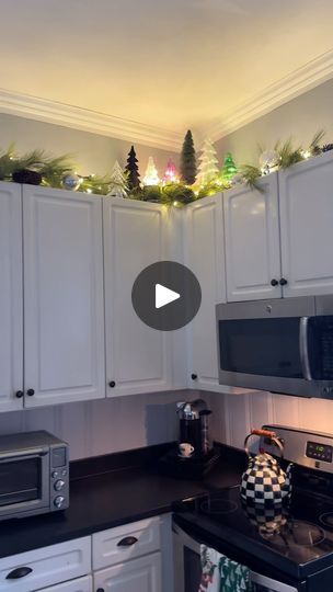 Decorating Above Kitchen Cabinets For Christmas, Above Cabinet Christmas Decor, Christmas Decor Above Kitchen Cabinets, Above Kitchen Cabinet Decor Ideas, Above Cabinet Lighting, Decorating Above Cabinets, Decorating Above Kitchen Cabinets, Above Cabinets, Above Kitchen Cabinets