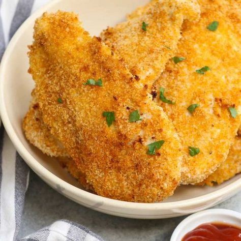 Crispy Oven Baked Chicken Fillet (Lemon Garlic Parmesan) Crunchy Oven Baked Chicken, Chicken Breast Fillet Recipes, Best Crispy Chicken, Lemon Pepper Chicken Breast, Crispy Chicken Breast, Crispy Oven Baked Chicken, Chicken Fillet, Poultry Dishes, Chicken Breast Fillet