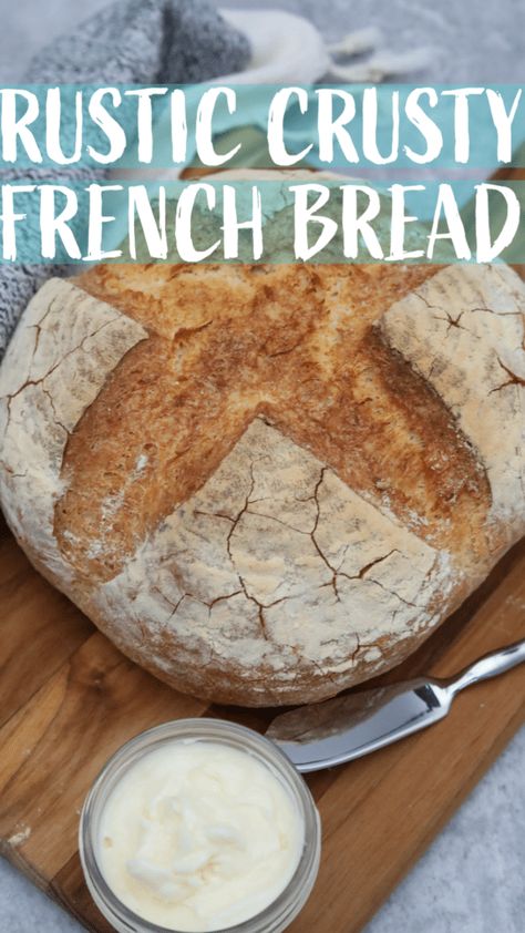 This rustic crusty French loaf is the perfect bread for sandwiches, croutons or a great slice of toast. With just a few ingredients this is a great all around loaf of bread. This is a great recipe as an introduction to bread making. Country Loaf Bread Recipe, Crusty French Bread Recipe, Bread For Sandwiches, Crusty Bread Recipe, French Loaf, Bread Dough Recipe, French Bread Recipe, Country Bread, Rustic Bread