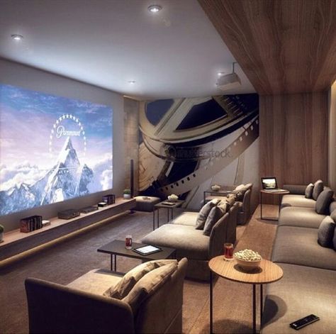 4 Tips to Building a Custom Luxury Home Cinema that You Can Afford Media Room Ideas Theatres, Home Theater Basement, Sala Cinema, Movie Theater Rooms, Basement Home Theater, Home Theater Room Design, Theater Room Design, Home Cinema Room, Home Theater Decor