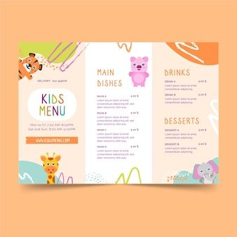 Kids Menu Design, Canteen Menu, Restaurants For Birthdays, Kids Restaurants, Baby Fair, Play Place, Menue Design, Birthday Menu, Kids Cafe