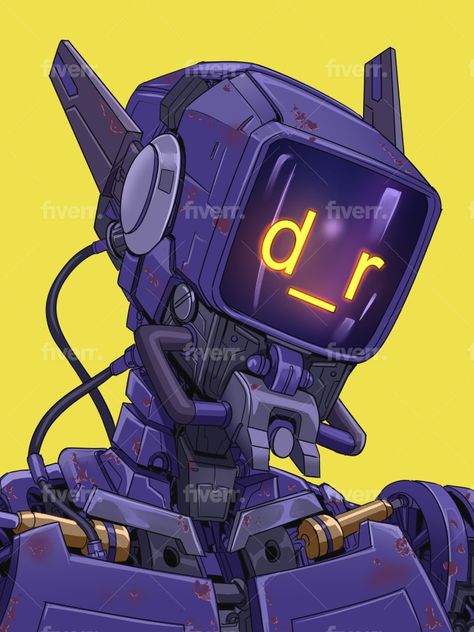 Cyberpunk Drawing, Robot Design Sketch, Cyberpunk Design, Adventure Time Characters, Robot Illustration, Cyberpunk Anime, Overwatch Fan Art, Graphic Poster Art, Cyberpunk City