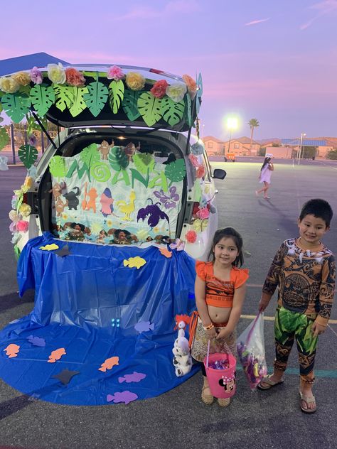 Moana Trunk Or Treat, Trunk Or Treat Decorations, Moana Party Decorations, Moana Decorations, Moana Birthday Party Theme, Butterfly Halloween, Trunk Or Treat Ideas, Decorations For Halloween, Moana Theme