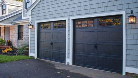 Haas Garage Doors, Black Garage Door, Black Garage Doors, Metal Garage Doors, Garage Door Paint, Black Garage, Commercial Garage Doors, Best Garage Doors, Steel Garage Doors