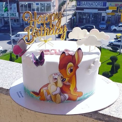 Cake Bambi Disney, Bambi Cake Ideas, Bambi Birthday Cakes, Cake Bambi, Bambi Cake, Bambi Party, Bambi Birthday, Fondant Baby Shoes, Baby Party Themes