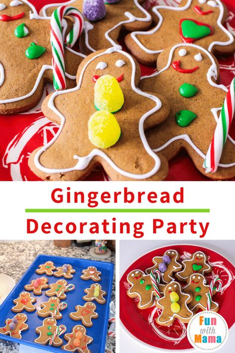 If you're looking for some simple gingerbread decorating ideas, you're going to love these! Making gingerbread cookies and decorating them is so simple and fun to do! #gingerbreadfun #cookiedecorating #holidaycookies #gingerbreaddecorating How To Decorate A Gingerbread Man, Gingerbread Cookie Party, Decorate Gingerbread Cookies, Gingerbread Decorating Ideas, Gingerbread Decorating Party, Gingerbread Cookie Dough, Biscuit Decoration, Easy Gingerbread, Gingerbread Baby