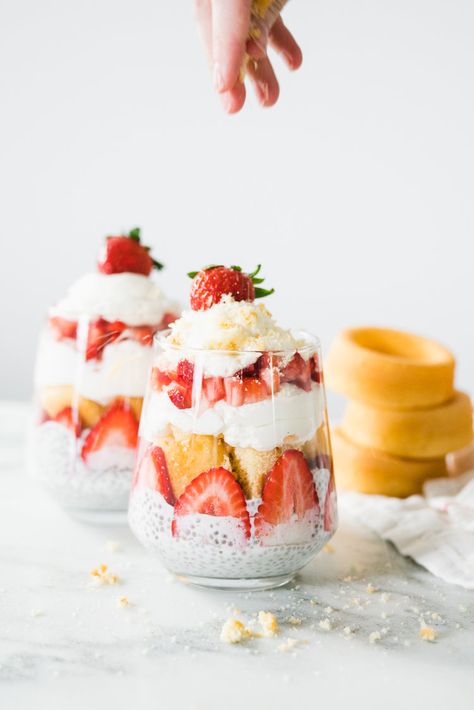 Strawberry Shortcake Chia Pudding Parfait Chia Pudding Parfait, Chia Parfait, Skillet Cake, Pudding Parfait, Chia Seed Pudding, Best Breakfast Recipes, Chia Pudding, Healthy Ingredient, Wholesome Food