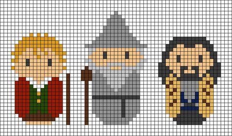 Alpha Pattern #21244 Preview added by RemiHahn Lord Of The Rings Perler Bead Patterns, Hobbit Pixel Art, Lotr Pattern, Lord Of The Rings Cross Stitch, Stitch Character, Thorin Oakenshield, Bilbo Baggins, Hama Beads Patterns, Pixel Pattern