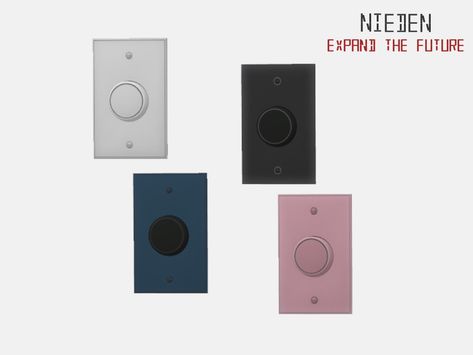 Sims 4 Switch Cc, Sims 4 Light Switch Cc, Sims 4 Cc Thermostat, Sims 4 Cc Doorbell, Sims 4 Doorbell, Sims Finds, Sim4 Cc, Furniture Cc, Sims 4 Kitchen