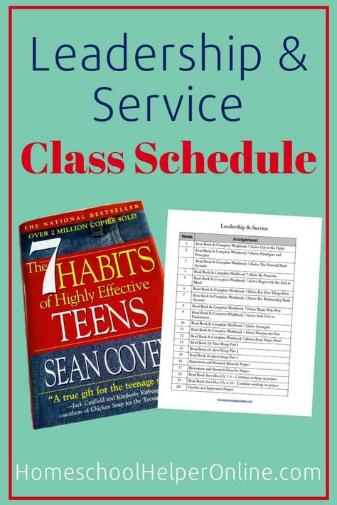 Leadership & Service Class Schedule - Download a free class schedule for a leadership & service high school elective. Teens will develop personal skills & coordinate a service project from start to finish.  #highschoolelective #homeschoolhighschool #homeschoolhelperonline HomeschoolHelperOnline.com High School Class Schedule, School Class Schedule, Middle School Electives, High School Schedule, High School Electives, Insect Life Cycle, Leadership Classes, Personal Skills, Student Leadership