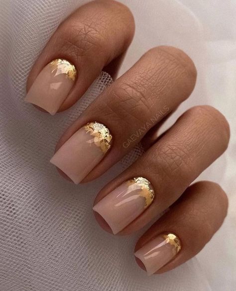 Bridesmaids Nails, Gold Nail Designs, Glitter Gel Nails, Gold Nail, Super Nails, Bride Nails, Luxury Nails, Chic Nails, Fancy Nails