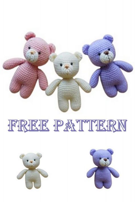 Amigurumi Small Teddy Bear Pattern - Amigurumi Free Patterns Small Teddy Bear, Small Teddy Bears, Amigurumi Bear, Crochet Teddy Bear Pattern, Crochet Teddy Bear, Free Amigurumi Patterns, Crochet Teddy, Teddy Bear Pattern, Crochet Bear