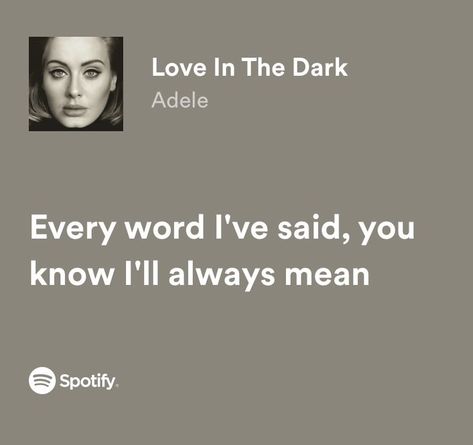 Love In The Dark Adele Spotify, Love In The Dark Adele Lyrics, Adele Spotify Lyrics, Adele Lyrics Quotes, Love In The Dark Adele, Adele Songs Lyrics, Adele Quotes, Adele Funny, Adele Lyrics