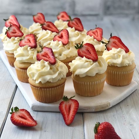 Strawberry Shortcake Cupcakes - The Kitchen Fairy Straw Berry Cupcakes, Cupcake With Strawberry On Top, Fresh Strawberry Jam, Strawberry Shortcake Cupcakes, Shortcake Cupcakes, Infused Cupcakes, Strawberry Stuff, Berry Cupcakes, Strawberry Shortcake Cupcake