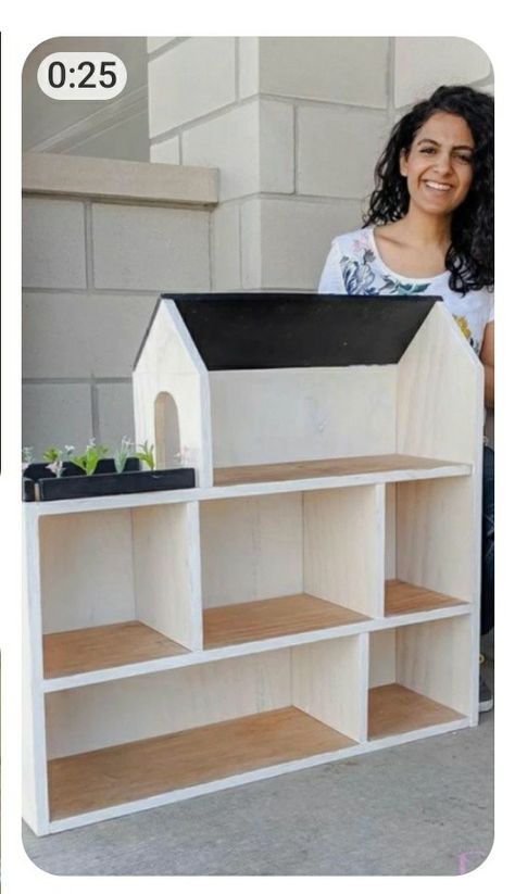 Doll House Wood Diy, Barbie's House Diy, Making Dolls House Furniture Diy, Homemade Wooden Doll House, Diy Wooden Barbie House, Doll House Built Into Wall, Homemade Dolls House, Barbie House Diy Homemade, Build A Dollhouse Diy