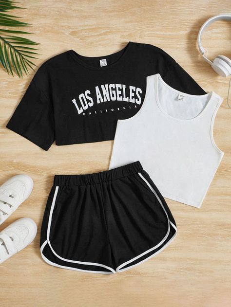 Cute Outfits With Shorts, Adrette Outfits, Summer Outfits For Teens, Cute Dress Outfits, Shein Outfits, Cute Preppy Outfits, Easy Trendy Outfits, Crop Top Outfits