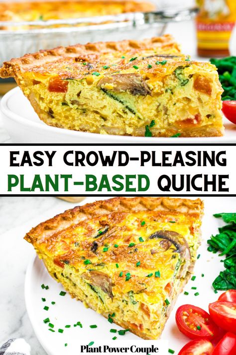 Brunch just got better with our Vegan Quiche! 🌱🥚 Packed with plant-based goodness, this fluffy delight features JUST Egg, vegan cheese, spinach, and mushrooms nestled in a golden crust. Versatile and delicious, it's perfect for Sunday brunch or a cozy Wednesday dinner. Whether you're vegan or not, this quiche is sure to impress! Elevate any occasion with this flavorful, crowd-pleasing dish. Vegan Quiche Recipes Easy, Brunch Egg Dishes Vegetarian, Egg Fast Quiche, Eggless Quiche, Vegan Tofu Quiche, Just Egg Quiche, Egg Quiche Recipes, Vegan Just Egg Quiche, Wednesday Dinner