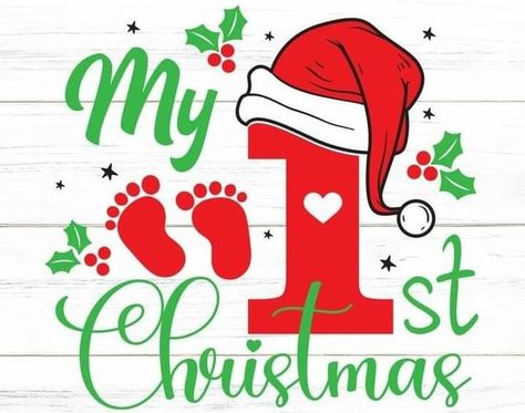 First Christmas Svg, Baby Christmas Shirt, Svg Crafts, Ornament Painting, My 1st Christmas, Christmas Newborn, Baby's 1st Christmas, Cricut Baby, Christmas Onesie