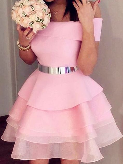 Pink Homecoming Dress Short, Coral Prom Dress, Pink Homecoming Dresses, Ruffle Prom Dress, Mini Homecoming Dresses, Pink Homecoming, Pink Homecoming Dress, Princess Sleeves, 16 Birthday