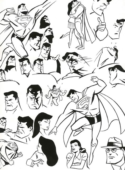 Alex Ross drawing in Bruce Timm style Superman The Animated Series, Alex Toth, Design Tv, Comic Book Art Style, Superman Art, Univers Dc, Bruce Timm, Frank Miller, Batman The Animated Series