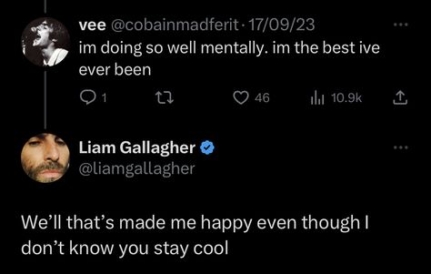 Liam Gallagher Tweets, I Dont Know You, Michael Cera, Liam Gallagher, Weezer, Radiohead, Music Memes, Man Humor, Great Bands