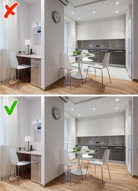 10 Space-Saving Ideas That Can Transform Your Small Apartment Interior Design Kitchen Contemporary, Modern Apartment Interior, Asma Kat, Small Apartment Kitchen, Small Apartment Interior, Interior Design Kitchen Small, Small Apartment Design, Geek Decor, Appartement Design