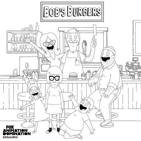 #BobsBurgers #Television #Activities #Animation #Coloring #ColoringBook #Crafts #StayAtHomeWith Bobs Burgers Coloring Book, Movie Coloring Pages For Adults, Bobs Burgers Coloring Pages, Character Coloring Pages, Spider Coloring Page, Bug Coloring Pages, Panda Coloring Pages, Dolphin Coloring Pages, Penguin Coloring Pages