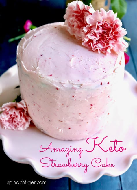 I made this for Graces Smash Cake. It is the world's best Keto Strawberry cake, cupcakes or layer cake! It also has a frosting recipe I didn’t try. See the nest pin for the frosting I used. #ketostrawberrycupcakes #ketostrawberrycake #ketocreamcheesefrosting via @angelaroberts Strawberry Keto Cake, Sugar Free Strawberry Cake, Keto Birthday Cake Recipes, Keto Strawberry Cake, Keto Cake Recipes, Keto Bakery, Keto Birthday Cake, Keto Cakes, Strawberry Cream Cheese Frosting