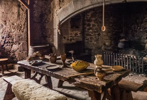 Castle Interior Medieval, Hut Aesthetic, Club Design Interior, Castle Kitchen, Cooking Hearth, Castle Movie, Medieval Home Decor, Medieval Kitchen, Castle Kitchens