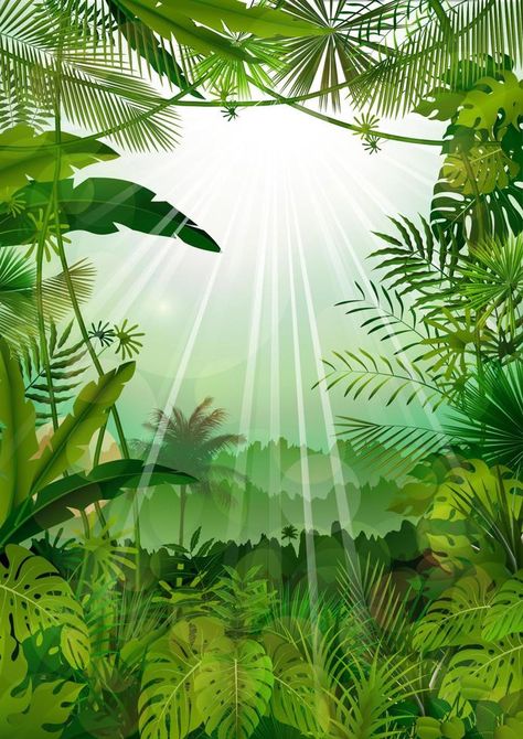 Forest Background Landscape, Picture Of Forest, Exotic Illustration, Tropical Background, Forest Background, Mountains Landscape, Vector Sketch, Background Beautiful, Illustration Background