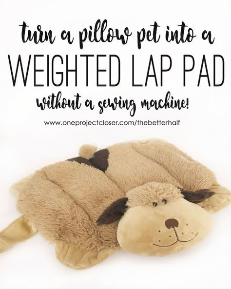 DIY Weighted Lap Pad Using a Pillow Pet! Weighted Lap Pad Diy, Homemade Fidget Toys, Weighted Blanket Diy, Fidgets Diy, Weighted Lap Pad, Sensory Tools, Sensory Ideas, Weighted Blankets, Sensory Integration