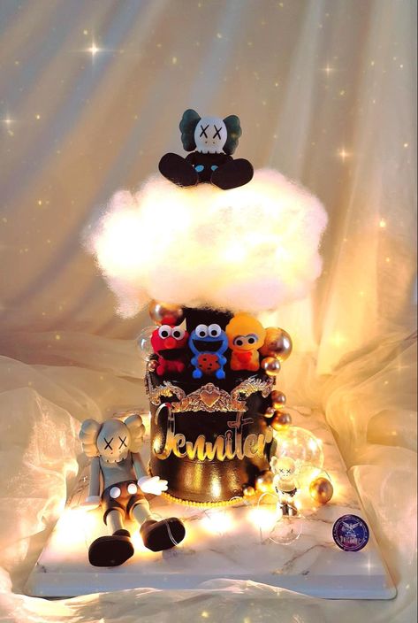 Kaws Baby Shower Theme, Kaws Theme Party, Kaws Birthday Cake, Kaws Birthday Party, Kaws Cake, Kaws X Sesame Street, Sesame Street Cake, Dog Cakes, Dog Cake