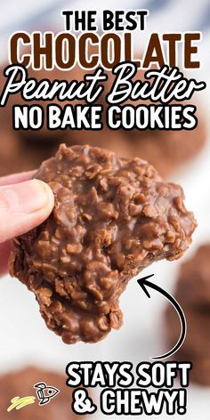 Chocolate Pb No Bake Cookies, No Bake Pb Cookies, No Bake Cookies Without Butter, No Bake Pb Oatmeal Cookies, Chewy No Bake Cookies, Peanut Butter Chocolate Recipes, Chocolate Peanut Butter No Bake Cookies, No Bake Peanut Butter Oatmeal Cookies, Desserts With Peanut Butter