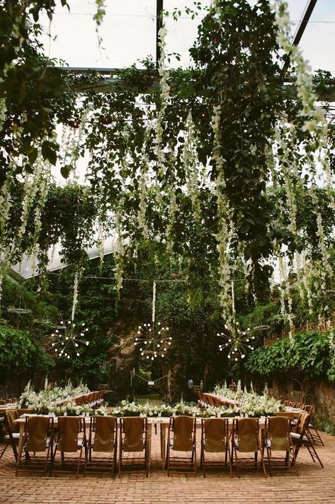 Tables With Greenery, Greenhouse Wedding Reception, Lush Greenery Wedding, Greenery Wedding Ideas, Hood River Wedding, Haiku Mill, Greenery Wedding Centerpieces, Greenery Wedding Bouquet, Fall Wedding Ideas