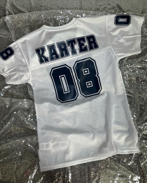 Custom Jersey designed by @jaicreativecollection 🎀 ALL Customs available! DM or TEXT to place an order 313-318-0114 📲 | #customtshirt #customjersey #customhoodie #custommade #footballjersey #baseballjersey #footballgirlfriend Diy Jersey, Football Girlfriend, Place An Order, Custom Jerseys, Custom Hoodies, Jersey Design, Custom T Shirts, Baseball Jerseys, Football Jerseys