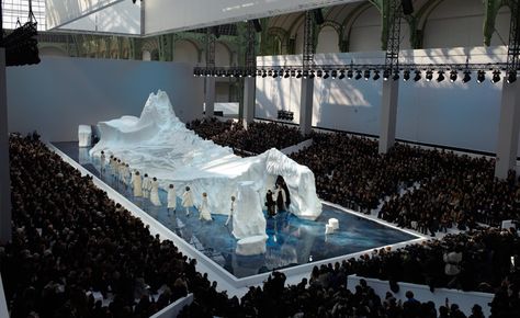 Chanel A/W 2010 show | Fashion | Wallpaper* Magazine: design, interiors, architecture, fashion, art Fashion Show Design, Catwalk Design, Set Design Theatre, Chanel Runway, Wallpaper Magazine, Ice Sculptures, Fashion Wallpaper, Theatre Set, Stage Show