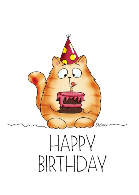 Funny Cat Happy Birthday, Cake Wishes Birthday, Happy Birthday Digital Art, Cats Birthday Cards, Birthday Cake Card Ideas, Happy Birthday Wishes With Cats, Birthday Wishes With Cats, Birthday Card With Cats, Birthday Cats Funny